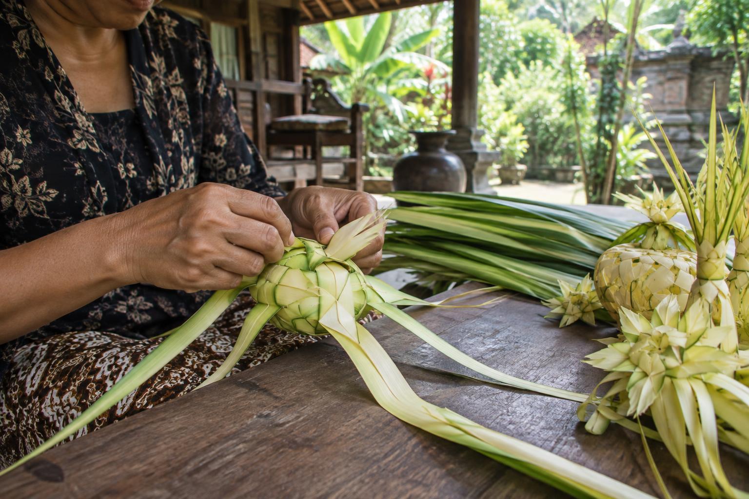 Janur Weaving in Java: How Young Coconut Leaves Become Decorations